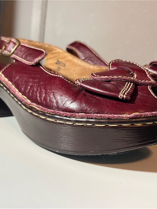 Shoes - Women’s Burgundy Leather Slingback Wedge Loafers